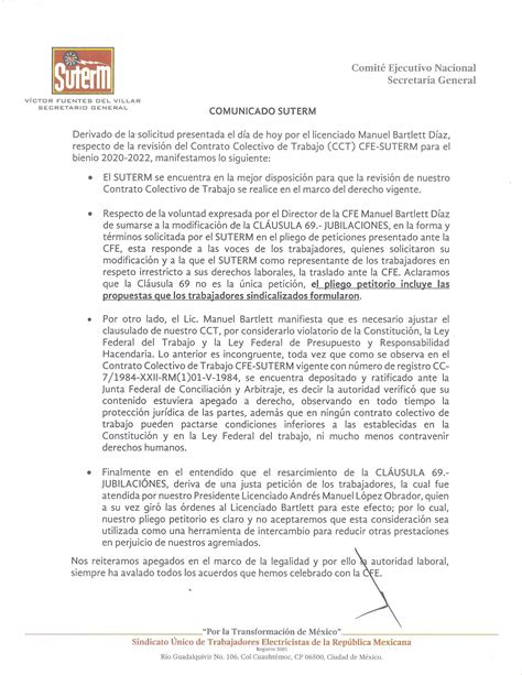 SUTERM NACIONAL On Twitter Comunicado 26 De Febrero