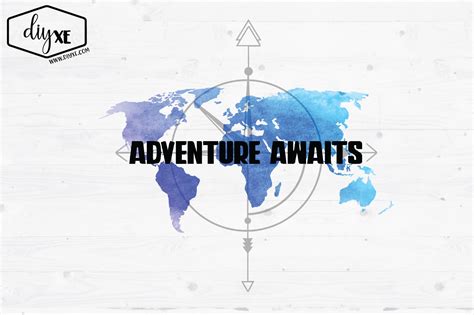 Adventure Awaits Watercolor Map By DIYxe | TheHungryJPEG