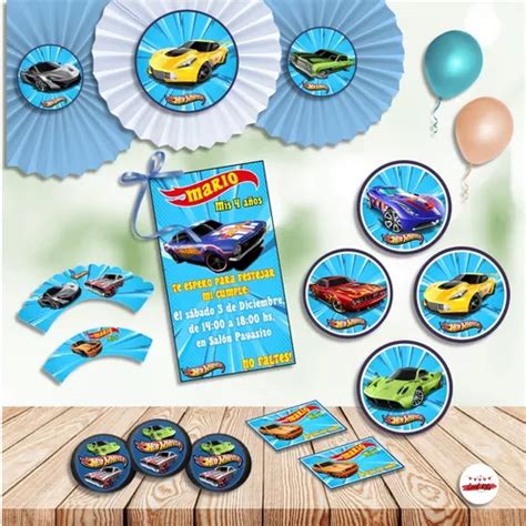 comprar Kit Imprimible Hot Wheels Personalizado Cumpleaños Candybar