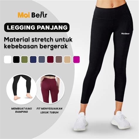 Promo Moi Legging Olahraga Panjang Elastis Celana Lejing Sport Senam Yoga Lari Fit Outdoor