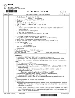 Fillable Online Support Providencehospital FOOT ORIFFUSION POST OP