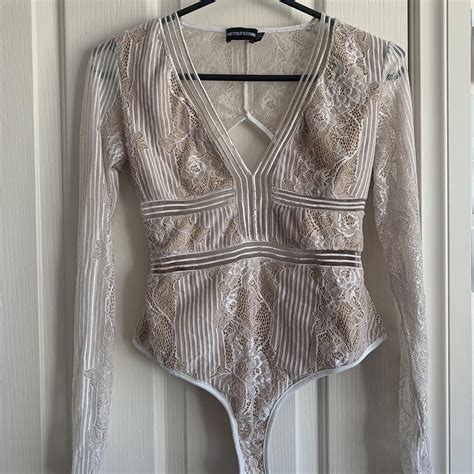 PLT Nude White Lace Body Suit Would Look Much Depop
