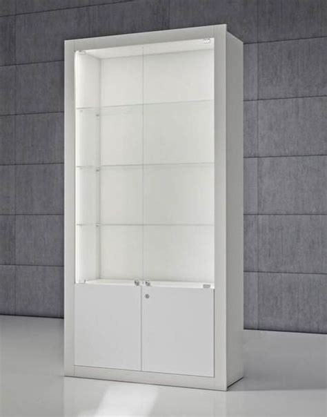 white display cabinet with glass doors | Glass cabinet doors, Wall ...