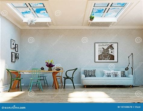 Upside down room interior. stock illustration. Illustration of open ...