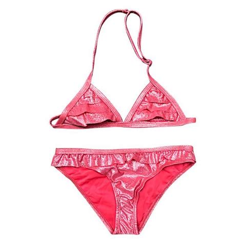 Maillot de Bain Bikini Fille Pièces Tankini Top Soutien Gorge Eté Culotte de Bain Triangle