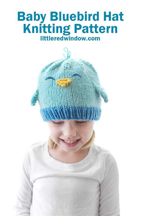 Baby Bluebird Hat KNITTING PATTERN / Bluebird Pattern / Knit Bird Hat Pattern / Blue Baby Hat