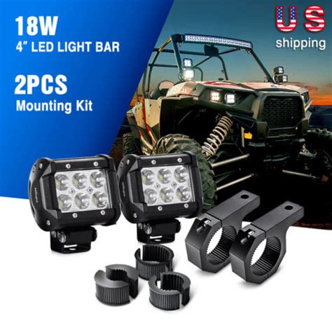 Nilight 2pcs 4 Inch 18w Led Light Bar 2pcs Off Road Light Mounting