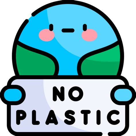 No Plastic Free Ecology And Environment Icons