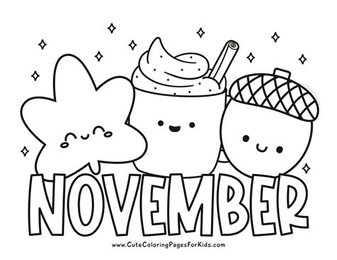 November Coloring Pages: 9 Free Printables for Kids - Cute Coloring