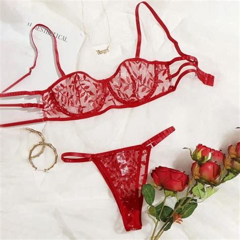 Sexy G String Fleurs Broderie Bralette Dentelle Soutien Gorge Bustier Lingerie String N