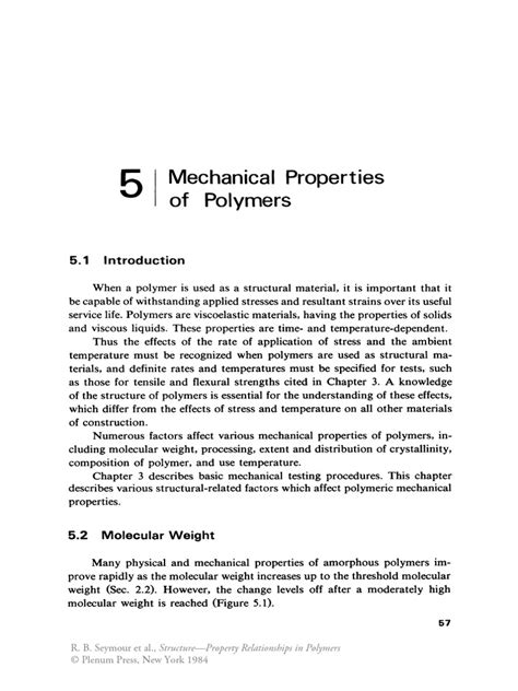 Mechanical Properties of Polymers 3 | PDF | Viscoelasticity | Polymers