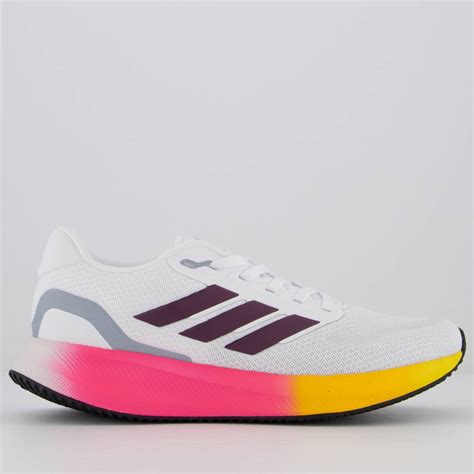 Adidas Runfalcon 5 Feminino - Tênis Adidas Runfalcon 5 Feminino Branco e Rosa - FutFanatics
