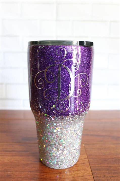 Glitter Tumbler Letter Monogram Glittered Tumbler You Choose Etsy