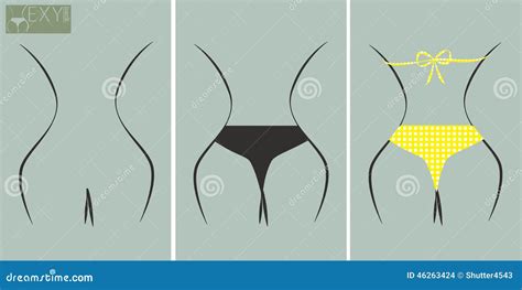 Nude Back Bikini Topless And Yellow Polka Dots Bikini Stock Vector Illustration Of Nude