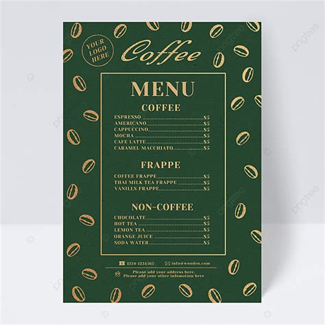 Vintage Green Cafe Menu Template Download on Pngtree