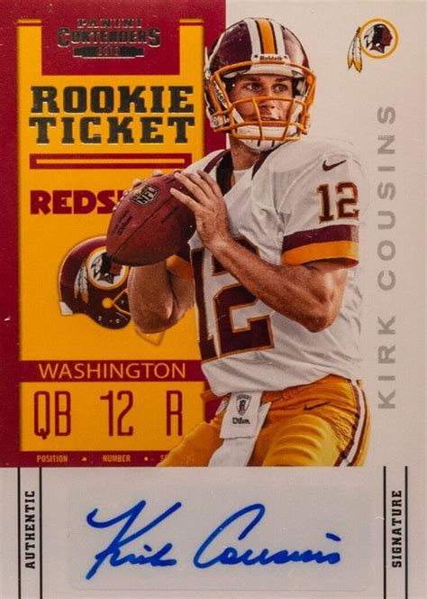 Kirk Cousins Contenders Rookie Ticket Auto Two Hands On Ball