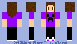 Purple Creeper Shirt Girl Minecraft Skin