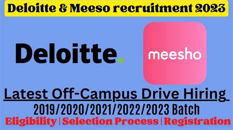 Deloitte Off Campus Drive For 2021 2022 2023 Batch Latest Internship