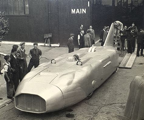 An Autocar Monochrome Photograph Thunderbolt Land Speed Record Car