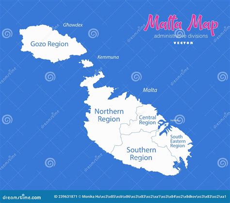 Regions Map Of Malta Cartoon Vector | CartoonDealer.com #181921577