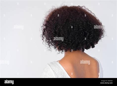 Closeup Rear View Of Young African Woman With Afro Hair Stock Photo Alamy