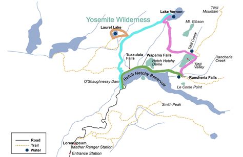 Yosemite Hetch Hetchy Trail Map Channa Antonetta