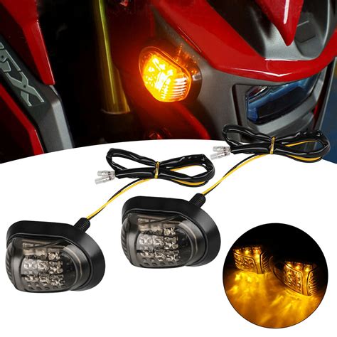 2Pcs Amber Motorcycle 9LED Flush Mount Turn Signals Indicators Blinker