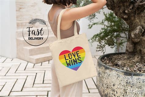 Pride Tote Bag Lesbian Bag Gay Tote Bag Rainbow Tote Love Etsy