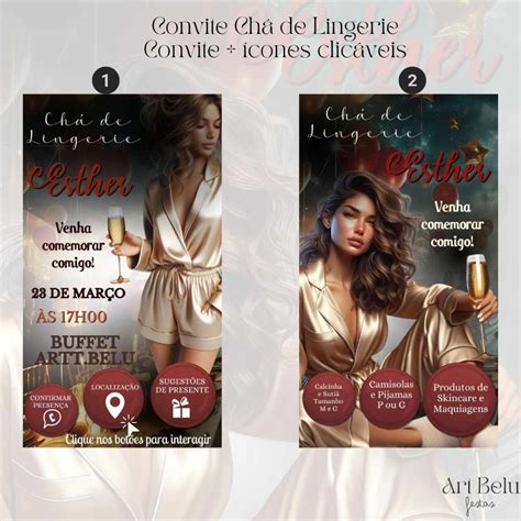 Convite Chá de Lingerie Loja ART BELU Elo7 Produtos Especiais