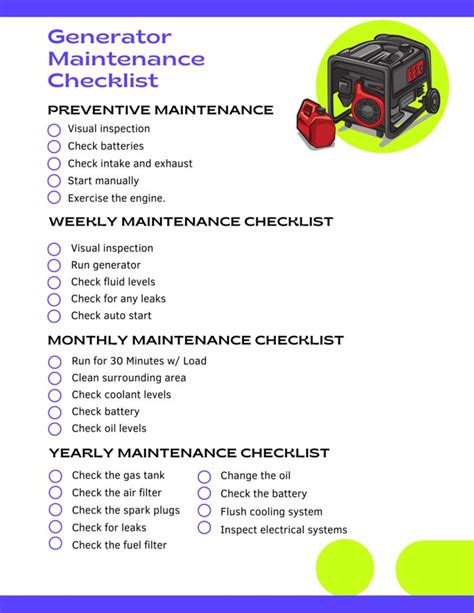 Complete Generator Maintenance Checklist How To Do It Generator