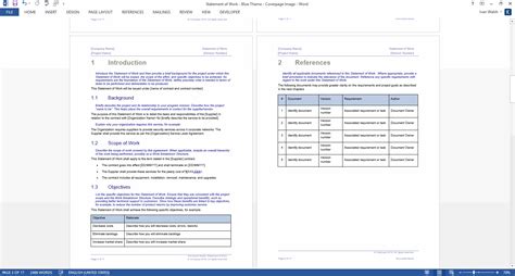 Statement Of Work Template Technical Writing Tools