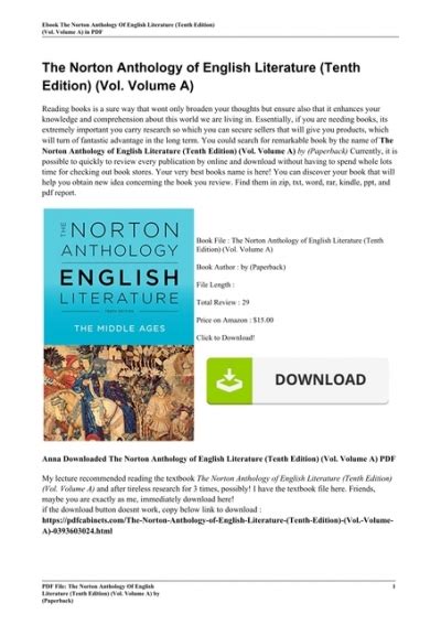 Pdf The Norton Anthology Of English Literature Tenth Edition Vol