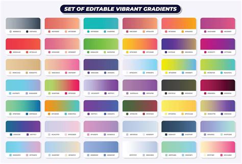 Vibrant Gradient Color Square Set With Rgb Hex Codes 15806603 Vector