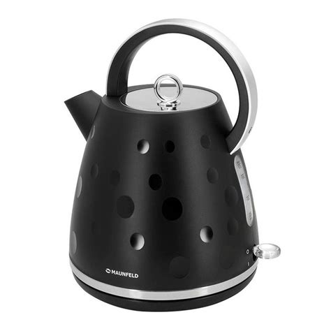 Чайник MAUNFELD MFK-647BK: Немецкая AISI 304 сталь, хромированные элементы