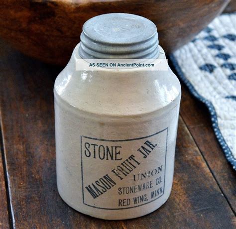 Antique Red Wing Stone Mason Fruit Jar Union Stoneware