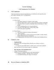 Civil Commitment Docx Forensic Psychology Civil Commitment Of Sex