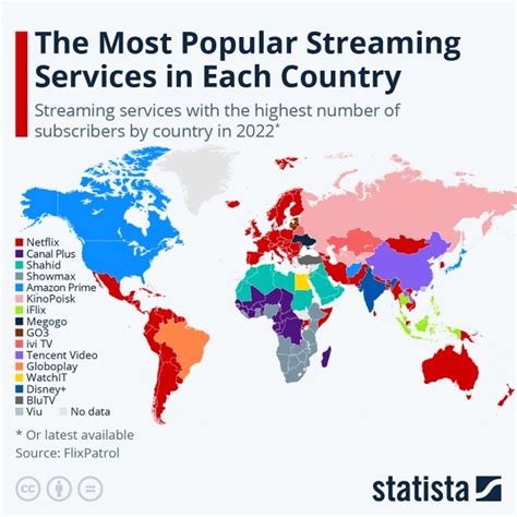 Un Mapa Muestra Los Servicios De Streaming Más Populares Por País Y