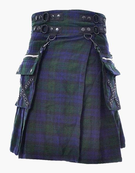 Black Watch Tartan Utility Kilt With Cato Design UTK