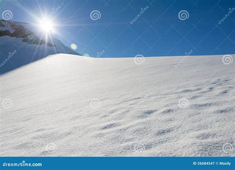 Untouched Sunny Snow Hill In Antarctica Stock Image Image Of Future