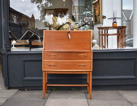 Mid Century Teak Writing Bureau Desksecretaire Ebay Mid Century