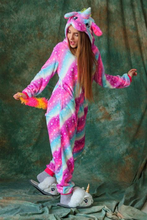 Unicorn Adult Onesie Pink Unicorn Onesie Kigurumi Unicorn Etsy