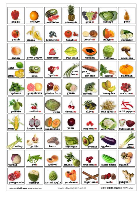 printable pictures  fruits  vegetables