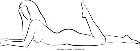 Sketch Nude Woman Lying Stock Vector Royalty Free 113469874 Shutterstock