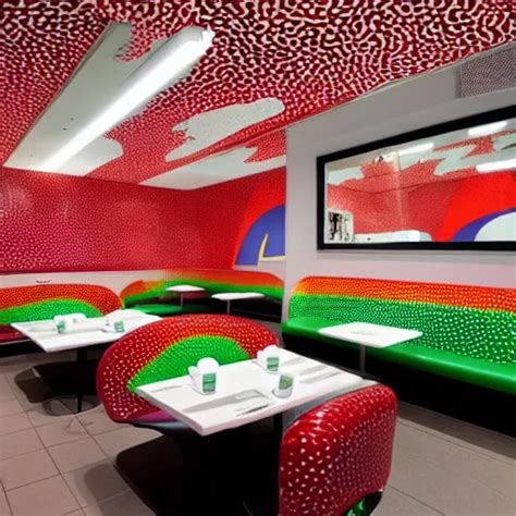 Mcdonalds Interior Designed By Yayoi Kusama Stable Diffusion