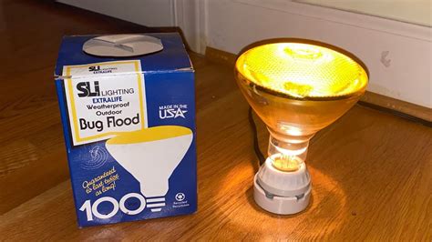 SLI Lighting Yellow 100w Incandescent Bug Light Bulb YouTube