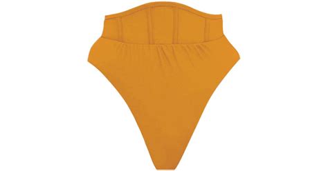 Andrea Iyamah Gura Corset Paneled Bikini Bottom In Yellow Lyst