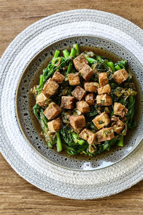 crispy tofu  choy sum ang sarap