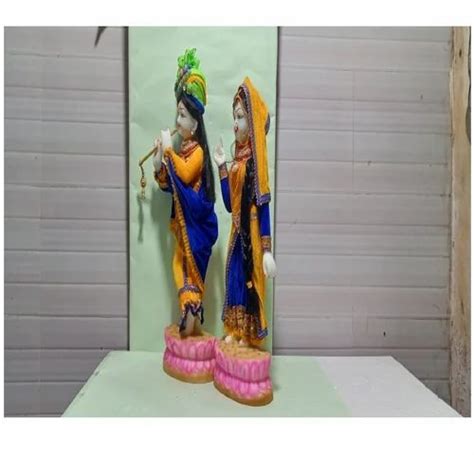 Painted Hindu Multicolor Radha Krishna Statue For Worship Size 4 Ft