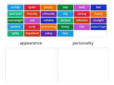 Personality appearance - Teaching resources 