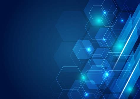 Abstract Technology Futuristic Hexagon Overlapping Pattern With Blue